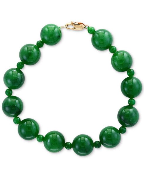 EFFY® Dyed Green Jade (4 & 10mm) Bracelet