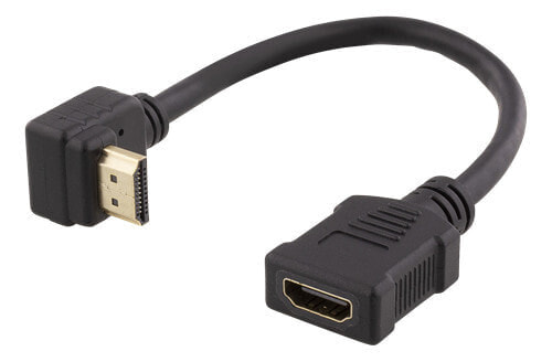 Deltaco HDMI-21B - 0.2 m - HDMI Type A (Standard) - HDMI Type A (Standard) - Black