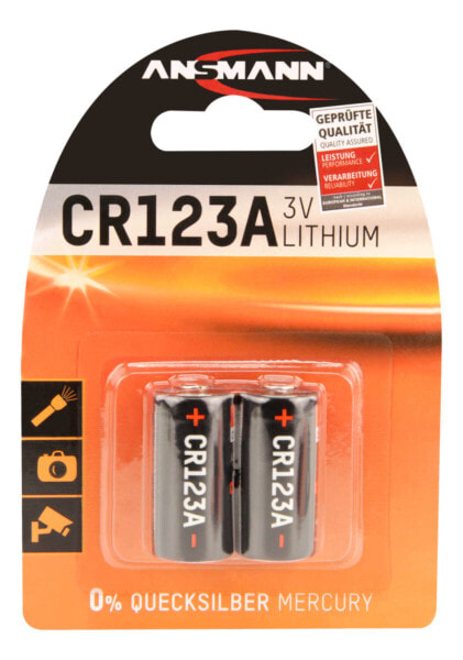 Ansmann 1510-0023 - Single-use battery - CR123A - Lithium - 3 V - 2 pc(s) - 1500 mAh