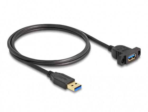 Delock 87855, 1 m, USB A, USB A, USB 3.2 Gen 1 (3.1 Gen 1), 5000 Mbit/s, Black