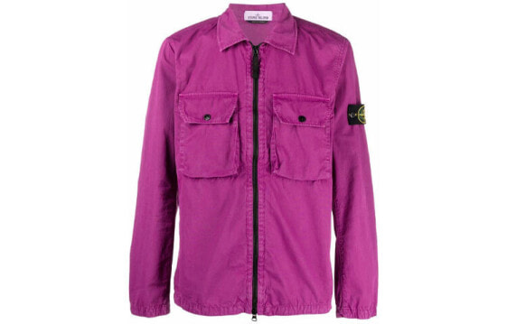 STONE ISLAND石头岛 标贴盖袋衬衫式夹克外套 秋季 男款 紫色 / Куртка STONE ISLAND 7515113WN-V0145