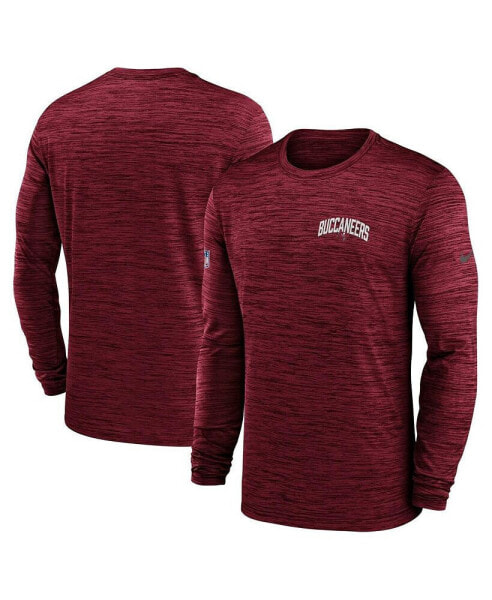 Men's Red Tampa Bay Buccaneers Velocity Athletic Stack Performance Long Sleeve T-shirt
