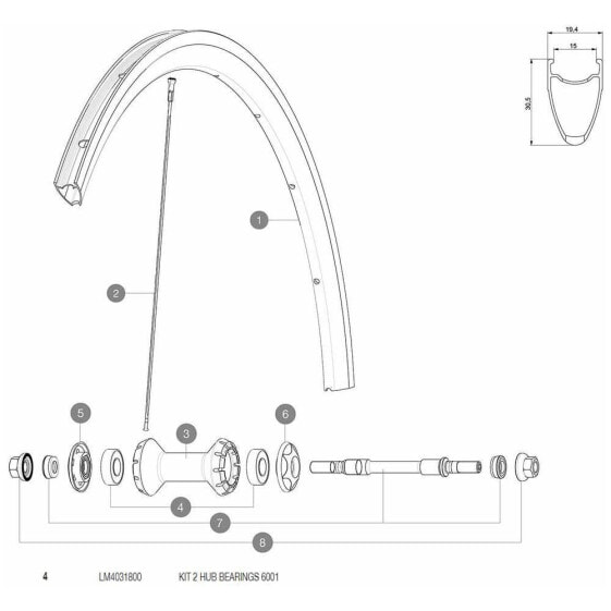 MAVIC Front Hub 6001 Bearing Pair