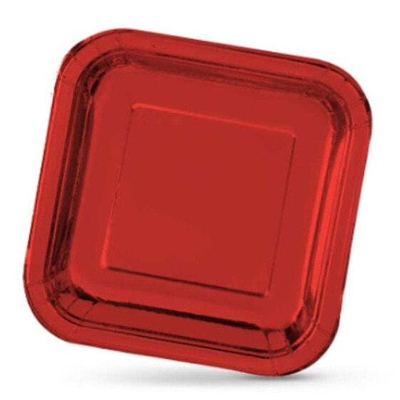 Набор посуды Algon Квадратный Картон Одноразовые 23 x 23 x 1,5 cm Красный 10 штук