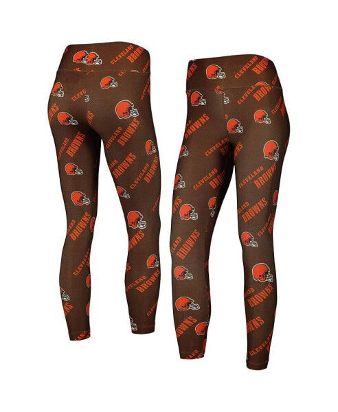 Women's Brown Cleveland Browns Breakthrough Allover Print Leggings