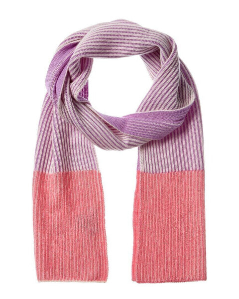 Forte Cashmere Fashion Plaited Colorblocked Cashmere Scarf Women's Pink