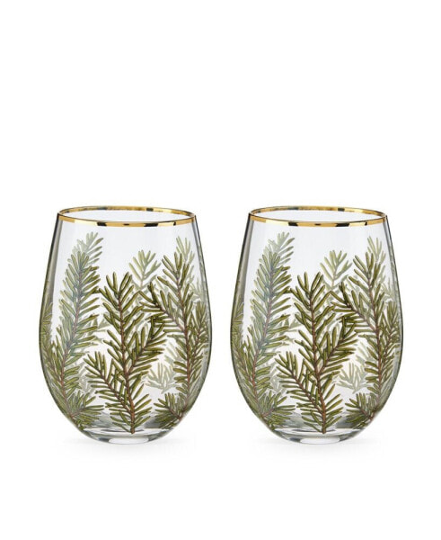 Woodland Stemless Wine Glasses, Set of 2