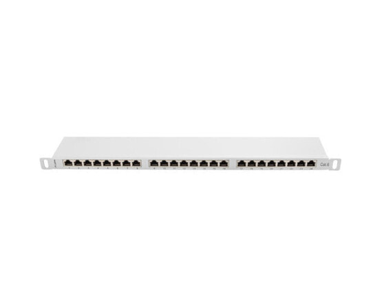 Lanberg PPS6-0024-S - RJ-45 - Cat6 - Grey - Metal - Rack mounting - 0.5U