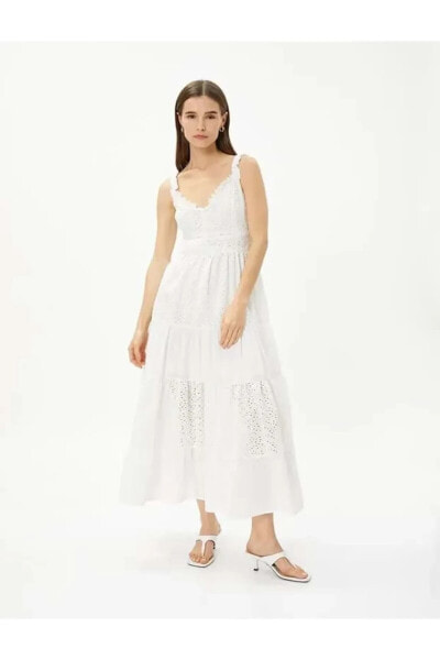 Kadın Giyim Elbise 3SAK80262EW Beyaz BEYAZ