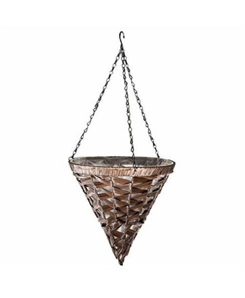 Woven Plastic Wicker Hanging Basket, Coffee Wicker