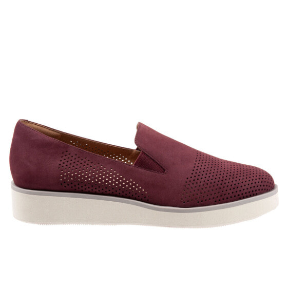 Softwalk Whistle S1810-606 Womens Burgundy Leather Loafer Flats Shoes