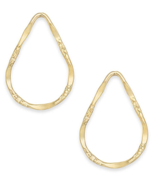 14k Gold-Plated Small Open Teardrop Dorp Earrings