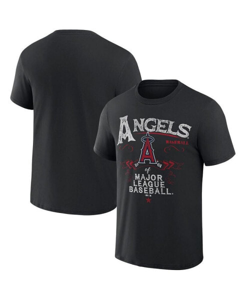 Men's Darius Rucker Collection by Black Distressed Los Angeles Angels Beach Splatter T-shirt