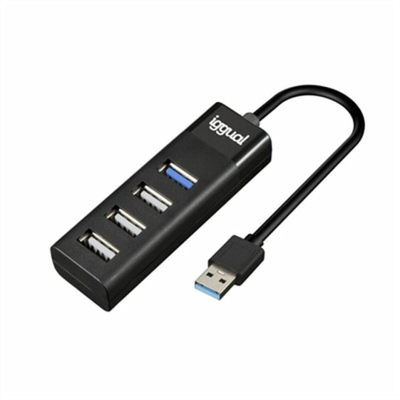 USB-хаб на 4 порта iggual IGG317686 Чёрный