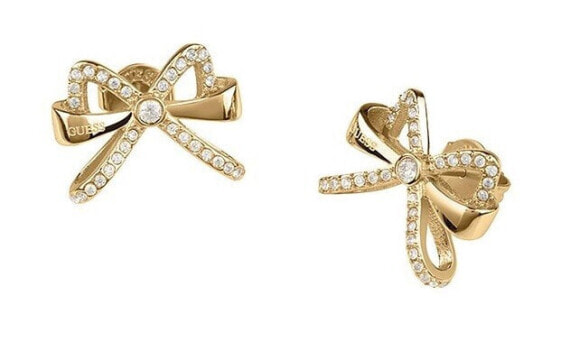 Playful gold-plated earrings Bows JUBE01325JWYGT/U