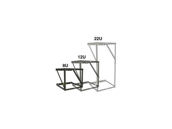 Tripp Lite Wall-Mount 2-Post Open Frame Rack, 8U / 12U / 22U Expandable Low-Prof