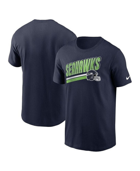 Men's College Navy Seattle Seahawks Essential Blitz Lockup T-shirt