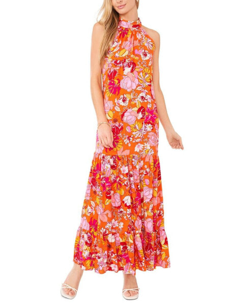 Women's Floral-Print Tiered Maxi Dress