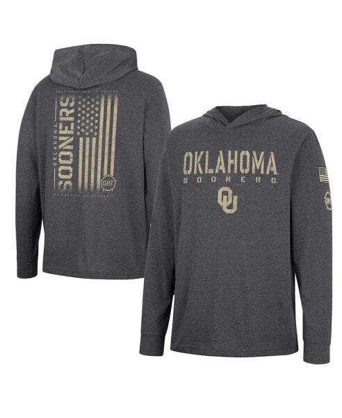 Men's Charcoal Oklahoma Sooners Team OHT Military-Inspired Appreciation Hoodie Long Sleeve T-shirt