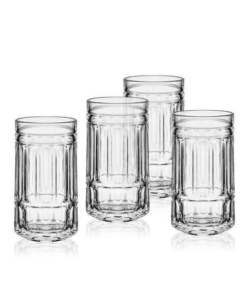 Lawrence 12 Ounce Highball Drinking Glass 4-Piece Set