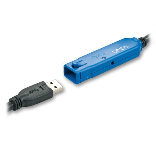 Черный активный USB 3.0 удлинитель 8м для компьютера Lindy - USB А - USB А - USB 3.2 Gen 1 (3.1 Gen 1) - 5000 Mбит/с