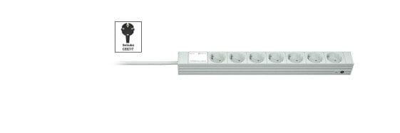 DIS Rack PDU - Compact - 0U/1U - input Schuko 230V 16A - outputs (7)Schuko - Basic - 1U - White - 7 AC outlet(s) - 230 V - 16 A