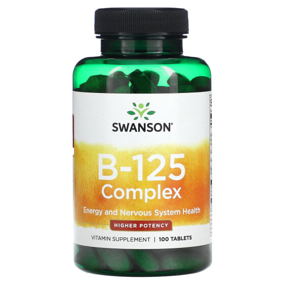Витамины группы B Swanson Комплекс B-125, увеличенной мощности, 100 таблеток