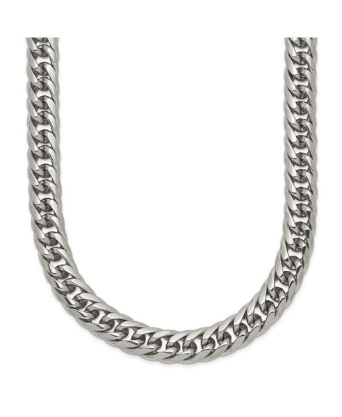 Chisel stainless Steel Polished 24 inch Double Curb Chain Necklace