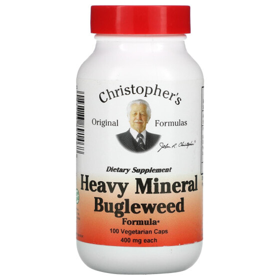БАД Christopher's Original Formulas Heavy Mineral Bugleweed Formula, 400 мг, 100 капсул для вегетарианцев