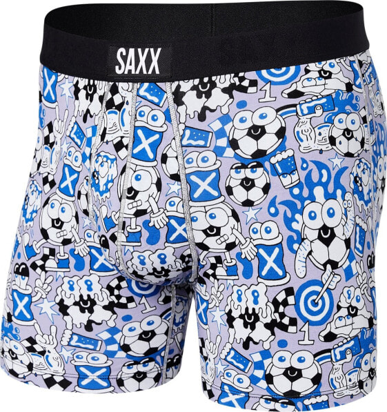 SAXX Bokserki męskie szybkoschnące SAXX VIBE Boxer Brief piłki- niebieskie M