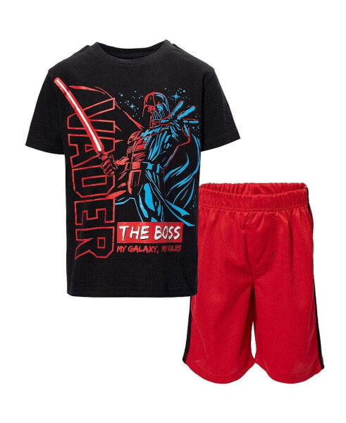 Millenium Falcon X-Wing Starfighter Boys Graphic T-Shirt & Mesh Shorts Toddler|Child