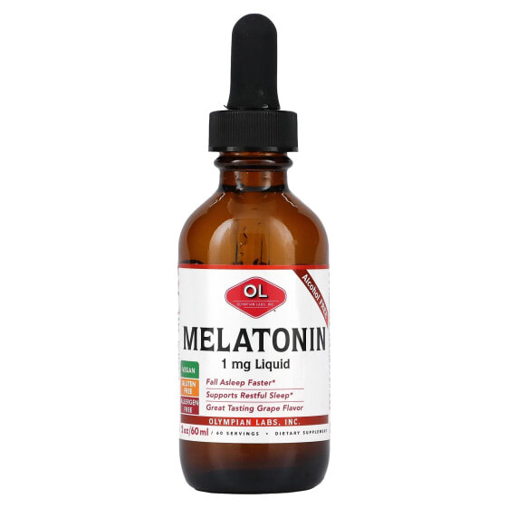 Melatonin, Alcohol Free, Grape, 1 mg, 2 oz (60 ml)