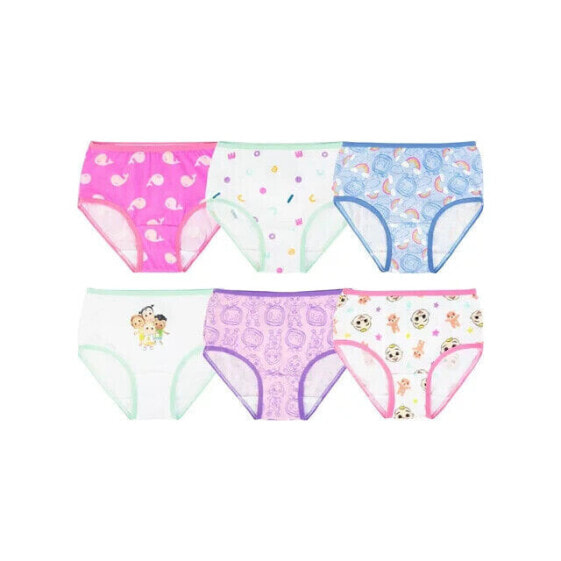 6Pk Cocomelon Character Toddler Girl Underwear 2/3T Mix-Color Elastic Waistband