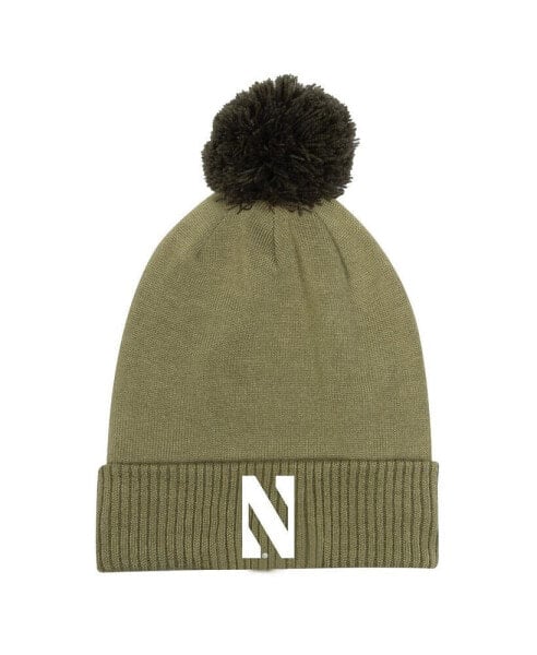 Men's Green Northwestern Wildcats Freedom Collection Cuffed Knit Hat with Pom