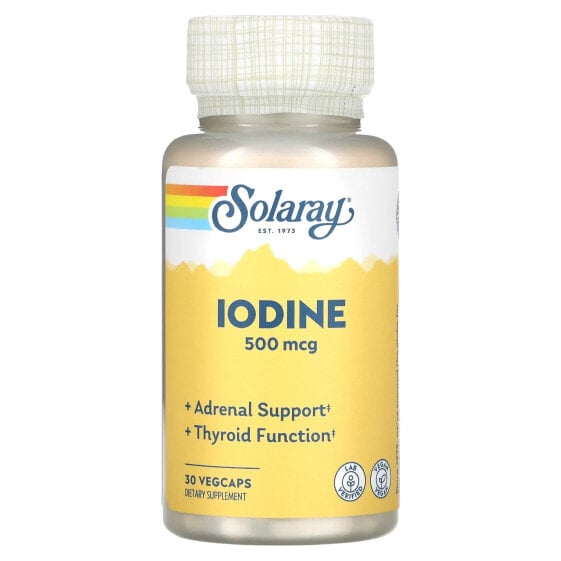 Витамин Iodine, 500 мкг, 30 вегкапс SOLARAY