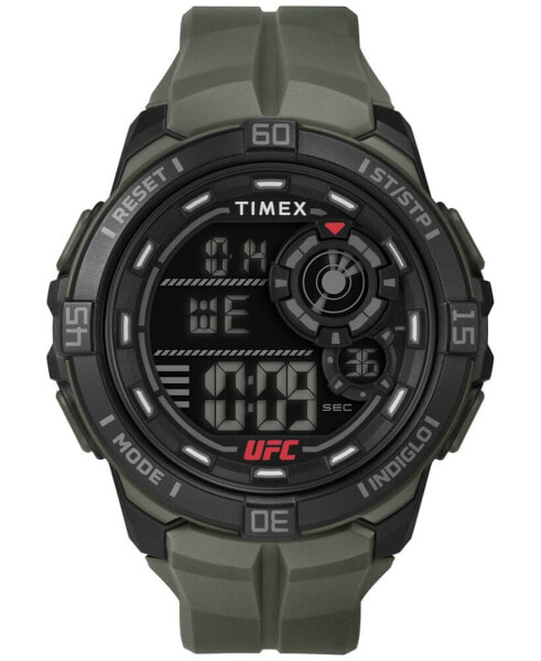 Men's UFC Rush Digital Green Polyurethane Strap 52mm Round Watch