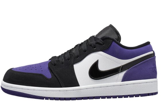 Кроссовки Nike Air Jordan 1 Low Court Purple (Белый, Фиолетовый, Черный)