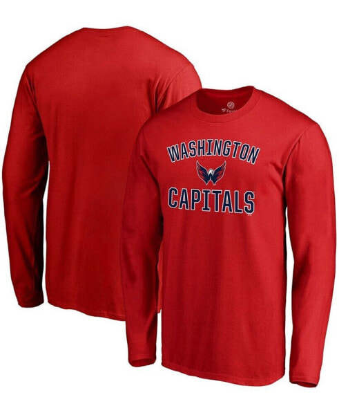 Men's Red Washington Capitals Team Victory Arch Long Sleeve T-shirt