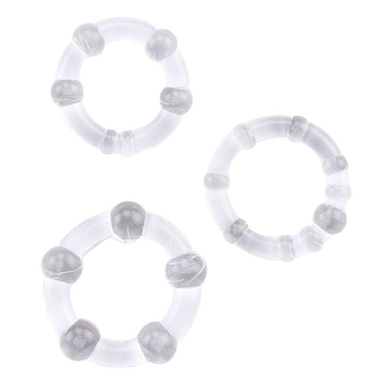 Эрекционные кольца из бисера - прозрачные CHISA-Flex 3 шт.