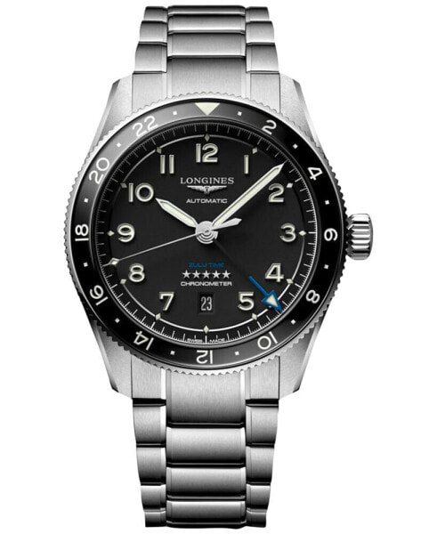 Men's Swiss Automatic Spirit Zulu Time Stainless Steel Bracelet Watch 42mm