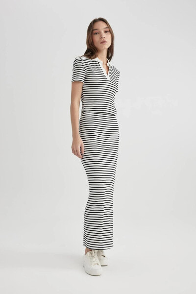 Юбка Defacto Fitted Fitilli Striped Maxi