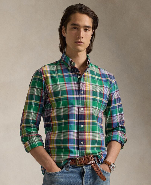 Men's Classic-Fit Plaid Oxford Shirt