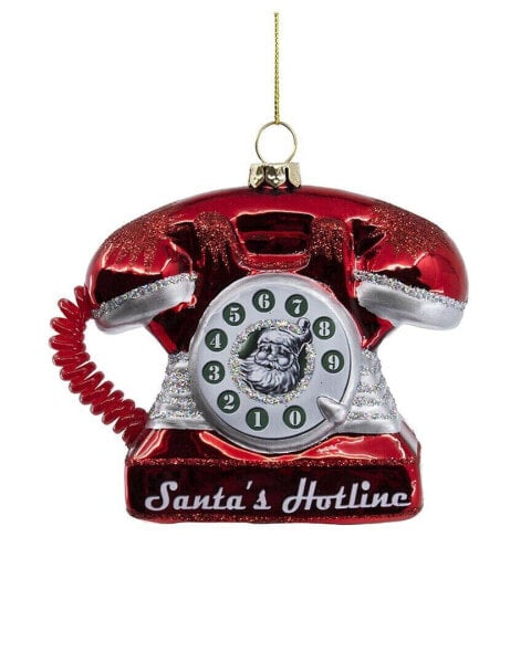 Kurt Adler 3.75In Santa's Hotline Phone Ornament Multicolor