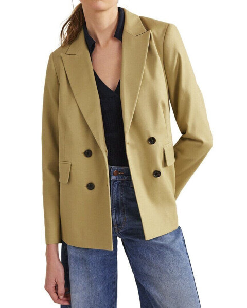 Boden Double-Breasted Twill Blazer Women's