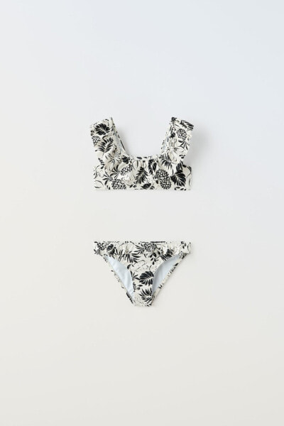 6-14 years/ leaf print bikini set