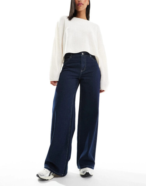 Vero Moda Remy wide leg jeans in dark denim