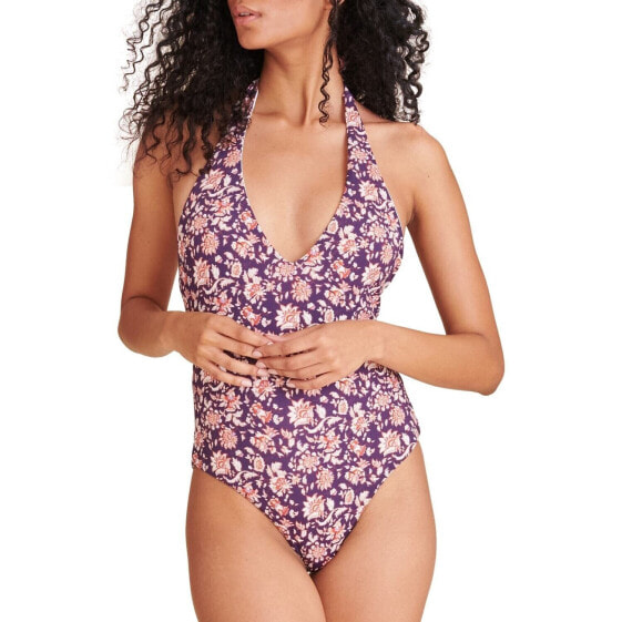 Veronica Beard 268719 Women's Salis One-Piece Swimsuit Purple Size Large