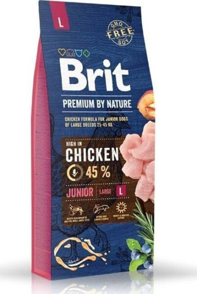 Сухой корм для животных Brit, Premium By Nature Junior L, для щенков крупных пород, с курицей, 3 кг