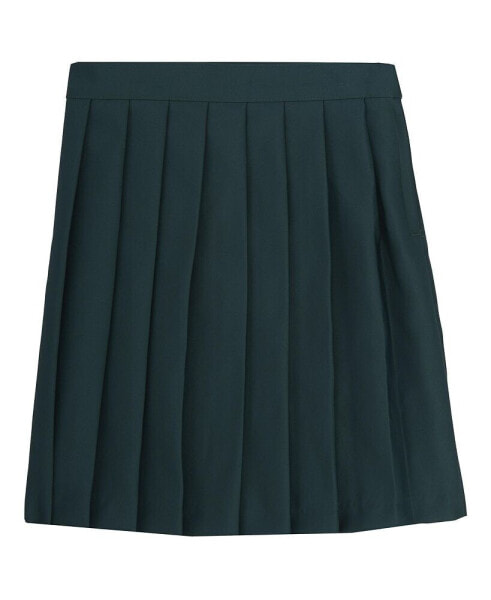 Little Girls Adjustable Waist Mid Length Pleated Skirt