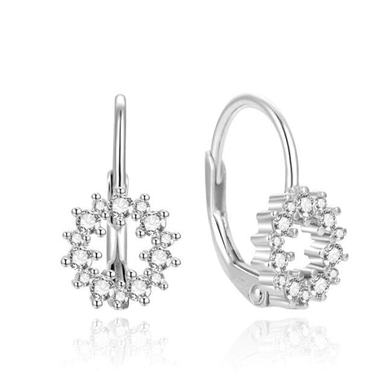 Elegant silver earrings with zircons AGUC2213L